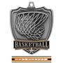 Hasty Awards Basketball shield medal w/neck ribbon