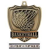 Hasty Awards 2.5" Basketball Shield Medal