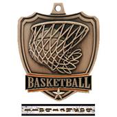 Hasty Awards 2.5" Basketball Shield Medal Hasty Awards 2.5" Basketball Shield Medal