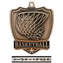 Hasty Awards Basketball shield medal w/neck ribbon