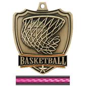 Hasty Awards 2.5" Basketball Shield Medal Hasty Awards 2.5" Basketball Shield Medal