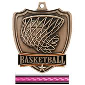 Hasty Awards 2.5" Basketball Shield Medal Hasty Awards 2.5" Basketball Shield Medal