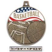 Hasty Awards 2.25" Americana Basketball Medals