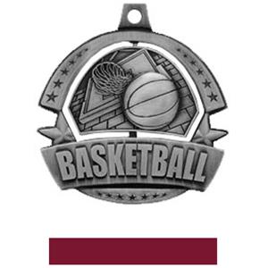SILVER MEDAL/MAROON RIBBON