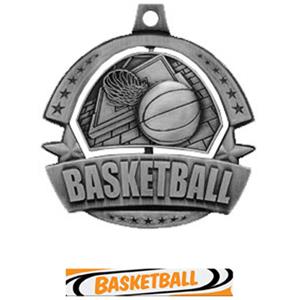 SILVER MEDAL/DELUXE BASKETBALL RIBBON