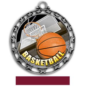 SILVER MEDAL/MAROON RIBBON