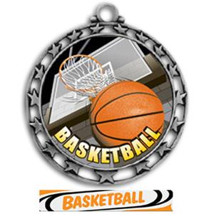 SILVER MEDAL/DELUXE BASKETBALL RIBBON