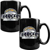 NFL San Diego Chargers Black Ceramic Mug Set of 2