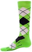 Red Lion Neon Green Argyle Compression Socks CO Red Lion Neon Green Argyle Compression Socks CO