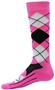 Red Lion Neon Pink Argyle Compression Socks