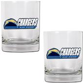 NFL San Diego Chargers 2 piece Rocks Glass Set