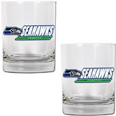 NFL Seattle Seahawks 14oz 2 piece Rocks Glass Set