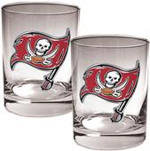 NFL Buccaneers 14oz 2 piece Rocks Glass Set