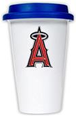 MLB Angels 12oz Double Wall Ceramic Cup w/Blue Lid