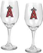 MLB Anaheim Angels 2 Piece Wine Glass Set