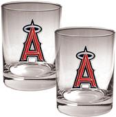 MLB Anaheim Angels 2 piece 14oz Rocks Glass Set