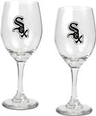 MLB Chicago White Sox 2 Piece Wine Glass Set