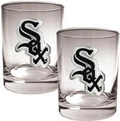 MLB Chicago White Sox 2 piece 14oz Rocks Glass Set