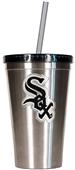 MLB White Sox 16oz Stainless Steel Tumbler w/Straw