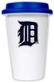 MLB Tigers 12oz Double Wall Ceramic Cup Blue Lid