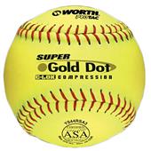 Worth 12" ASA Gold Dot ProTac Slowpitch Softballs