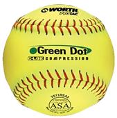 Worth 11" ASA Green Dot ProTac Slowpitch Softballs