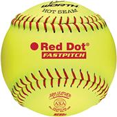 Worth 12" ASA Red Dot Leather Fastpitch Softballs