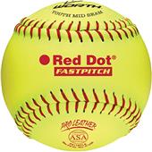 Worth 11" ASA Red Dot Leather Fastpitch Softballs
