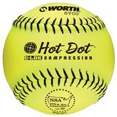 Worth 12" NSA Hot Dot SYCO Slowpitch Softballs