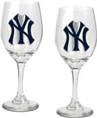 MLB New York Yankees 2 Piece Wine Glass Set