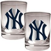 MLB Yankees 2 piece 14oz Rocks Glass Set