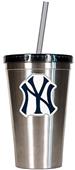 MLB Yankees 16oz Stainless Steel Tumbler w/Straw