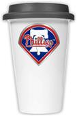 MLB Phillies 12oz Dbl Wall Ceramic Cup w/Black Lid