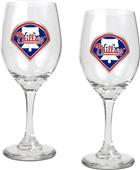 MLB Philadelphia Phillies 2 Piece Wine Glass Set
