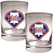 MLB Phillies 2 piece 14oz Rocks Glass Set