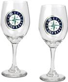 MLB Seattle Mariners 2 Piece Wine Glass Set