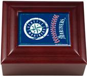 MLB Seattle Mariners Mahogany Keepsake Box