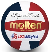 Molten Red/White/Blue Super Touch Volleyballs Molten Red/White/Blue Super Touch Volleyballs