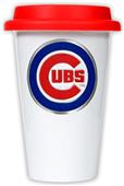 MLB Chicago Cubs Dbl Wall Ceramic Cup Red Lid