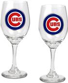 MLB Chicago Cubs 2 Piece Wine Glass Set