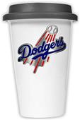 MLB Dodgers Double Wall Ceramic Cup w/Black Lid