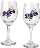 MLB Los Angeles Dodgers 2 Piece Wine Glass Set