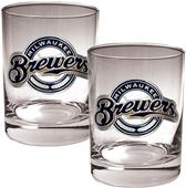 MLB Brewers 2 piece 14oz Rocks Glass Set