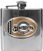 MLB Milwaukee Brewers 6oz Stainless Steel Flask
