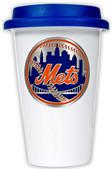 MLB Mets Double Wall Ceramic Cup with Blue Lid