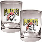 MLB Pirates 2 piece 14oz Rocks Glass Set