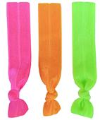 Fluorescent No-Tug Elastic Hair Ties/Bracelets