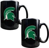 NCAA Michigan State Black Ceramic Mug (Set of 2)