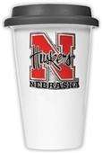 NCAA Nebraska Cornhuskers Ceramic Cup w/Black Lid