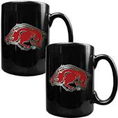 NCAA Arkansas Black Ceramic Mug (Set of 2)